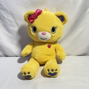Build A Bear Yellow Plush Kabu Bearnice Kawaii  17" Bear Retired‎ Pink Bow